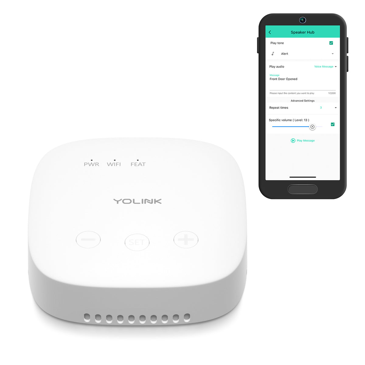 YoLink SpeakerHub with built-in speaker